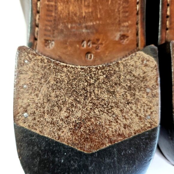 Vintage 1980s Ferragamo Men’s Brown Leather Penny Loafers Made in Italy 11.5D - Picture 9 of 13